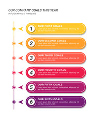 Vertical Flowchart Infographic Timeline with 6 Steps and Editable Text on a 1:1 Layout for Business Presentations, Management, and Evaluation.