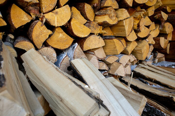 Firewood for heating a village house or bathhouse