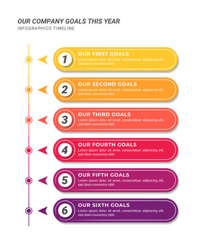 Vertical Flowchart Infographic Timeline with 6 Steps and Editable Text on a 1:1 Layout for Business Presentations, Management, and Evaluation.