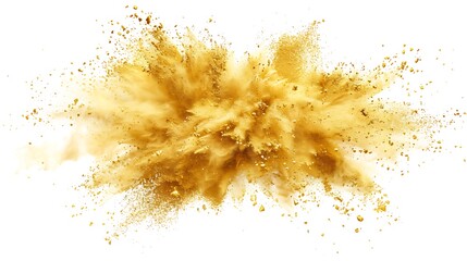 Gold Explosion, Isolated on White Background : Suitable for Be Used as a Background in Any Project (Print, Graphic Design and Web Design)