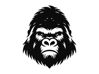 gorilla head logo vector illustration. Gorilla heads black and white vector. Silhouette SVG shapes of gorilla illustration. © Artfinity