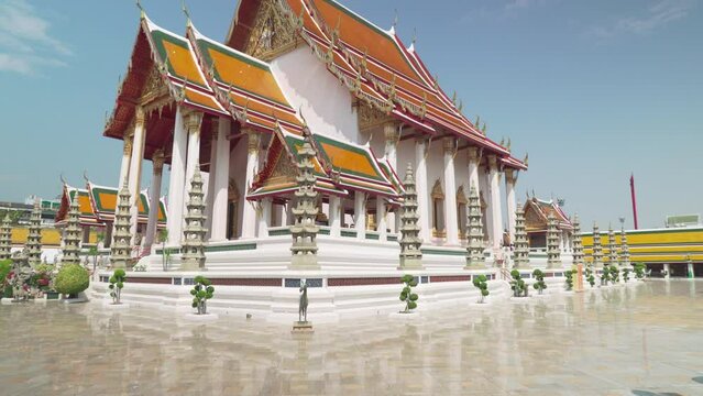 Awesome view of Wat Suthat Thepwararam in Bangkok, Thailand
