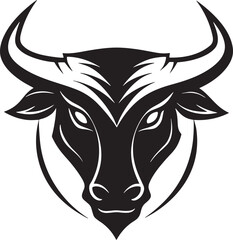 bull logo illustration black and white