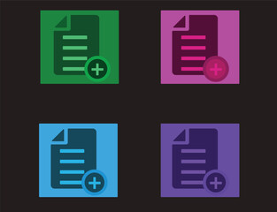 icons for web and mobile applications documents  icon illustration add document  icon