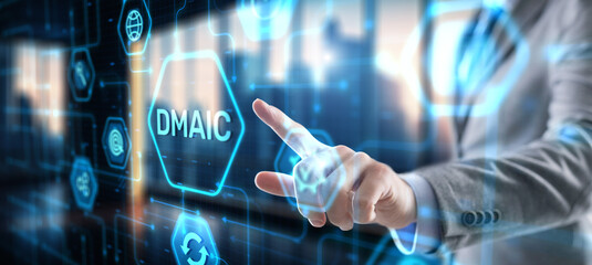 Define Measure Analyze Improve Control. Six sigma DMAIC Industrial innovation technology quality...