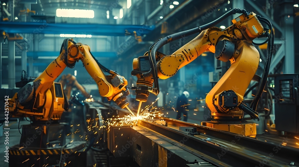 Poster synchronized robotic welding on large industrial structure with precision and power