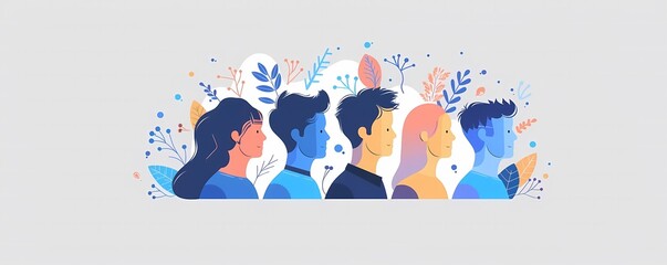 Flat design of human resource management with recruitment process, job interview, and candidate selection