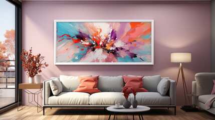  abstract painting sofa n window