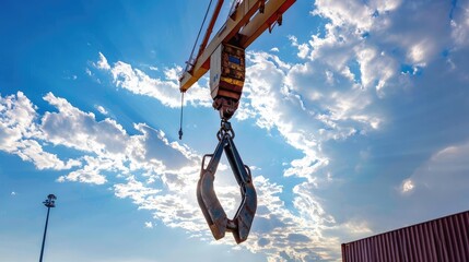Crane hook, lifting cargo, port