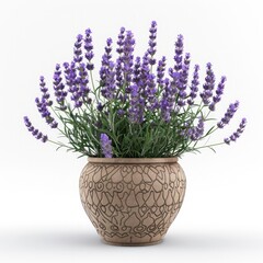 Obraz premium A lavender plant thriving in a decorative ceramic pot