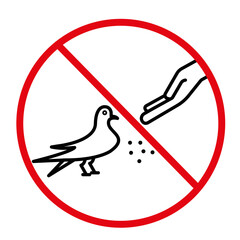 No Feeding Birds Sign for Park Rules and Wildlife Conservation
