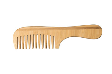 Eco-Friendly Bamboo Comb on White Background - Sustainable Personal Care Product