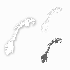 Norway map set for design easy to edit