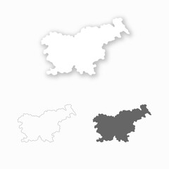 Slovenia map set for design easy to edit