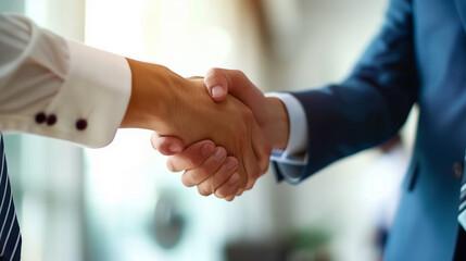 握手するビジネスマンの手元