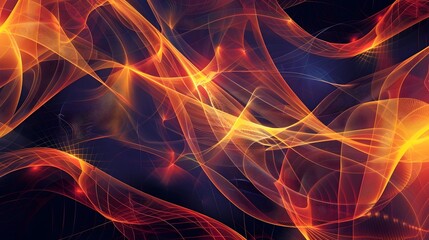 Radiant Fluid Geometric Patterns with Flowing Design for Abstract Digital Art