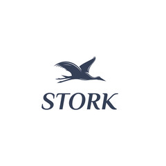 Illustration of a bird stork logo. Suitable for your design need, logo, illustration, animation, etc.
