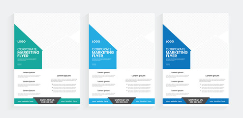 New style a4 flier design with editable EPS-10 source file. Print marketing materials handouts, leaflets, or 
handout design.