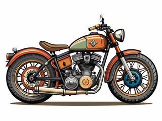 Classic bobber motorcycle vector illustration 