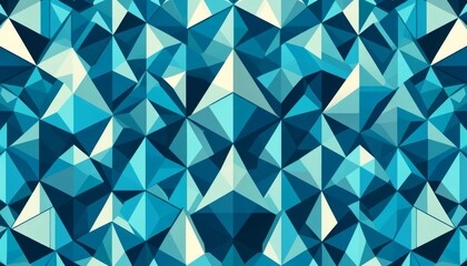 Fototapeta premium 青い三角形の幾何学パターン背景イラスト