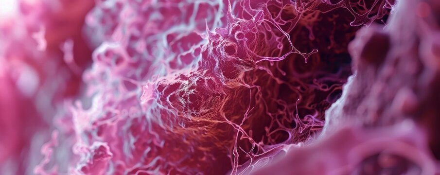Close-up microscopic images of epithelial cells reveal the detailed structure of the surface.