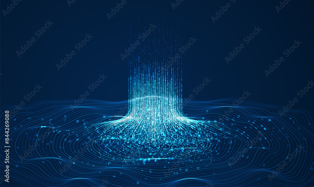 Aufkleber cyber big data flow. network line connect stream. concept of ai technology