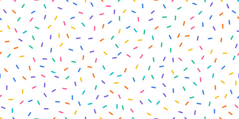 Colorful sprinkles banner background, colorful falling decorative sprinkles background