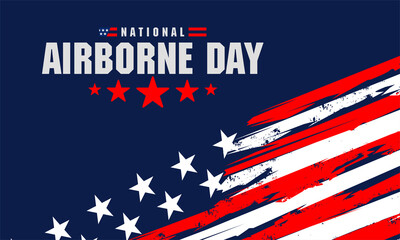 National Airborne Day. August 16.  Template for background, banner, card, poster with text inscription. Vector illustration