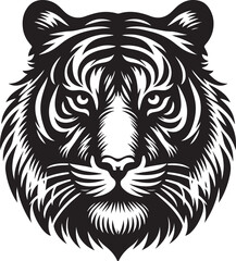 tiger silhouette vector style with white background 