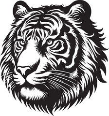 tiger silhouette vector style with white background 