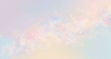 Abstract Background with Soft Floral Pastels in Blue, Pink, and Yellow Palette