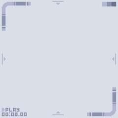Obraz premium Grey Minimal Interface Frame Template, Pixel Art Illustration