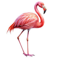 Fototapeta premium Flamingo pink isolated on Transparent background.