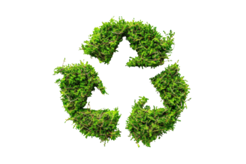 Green Recycle Symbol Made of Plants