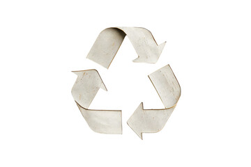 Recycle Symbol Made Of White Paper