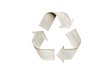 Recycle Symbol Made Of White Paper