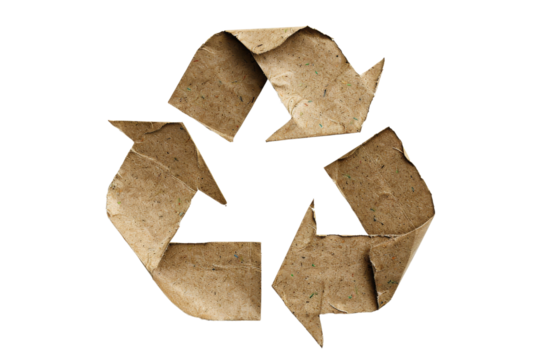 Recycle Symbol Made of Recycled Paper