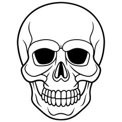 Skull black outline vector illustration 