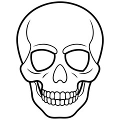 Skull black outline vector illustration 