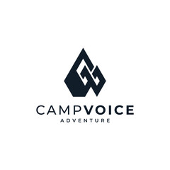 Fototapeta premium mountain and melody accents for an adventure and nature logo