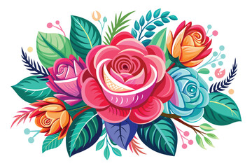 Simplified Rose Floral Artwork