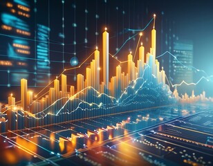 gráfico de mercado, gráficos de acciones, negocios, ganancias, datos financieros, inversión, fondo del diagrama, dinero de crecimiento, información de intercambio, diagramas, renderizado 3D, análisis 
