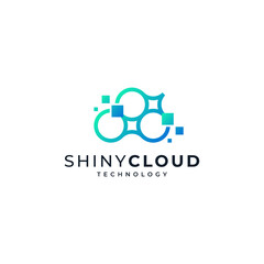 clouds and stars for the tech logo