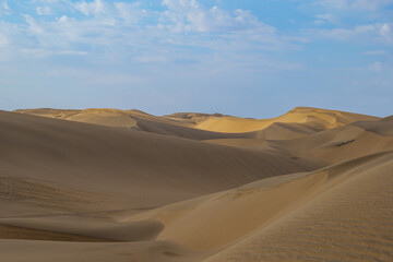 Sandwich harbour dunes, morning, sunrise landscape.. Walvis Bay Namibia Africa.