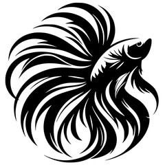 Betta fish design silhouette