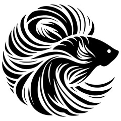 Betta fish design silhouette