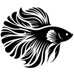 Betta fish design silhouette