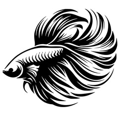 Betta fish design silhouette
