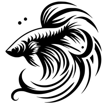 recommend clip art: Betta fish design silhouette