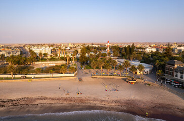 Swakopmund in Namibia, city from above, drone photography